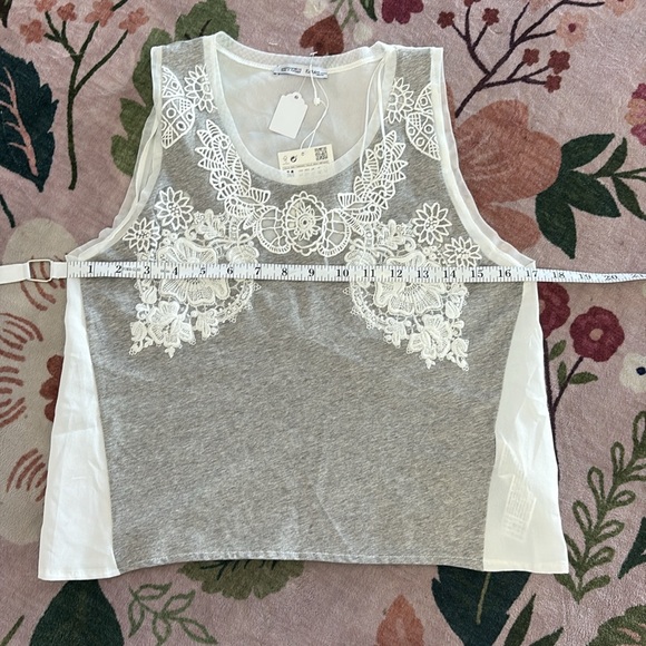 Zara Embroidered Lace Crop Top Size M - Picture 3 of 11